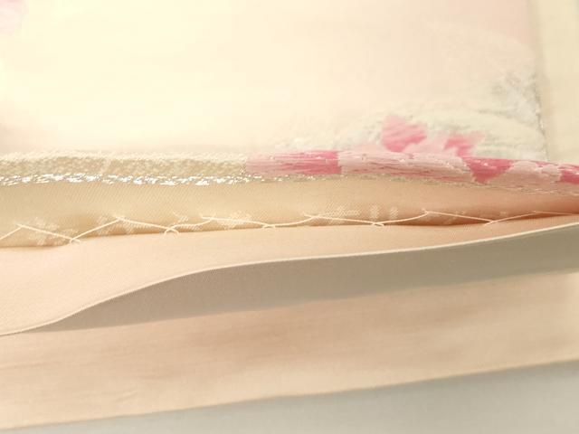 平和屋着物◎六通柄袋帯 唐織 たけうちオリジナル 草花文 銀糸 正絹 逸品 CABE3923dy