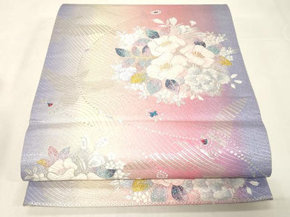 平和屋着物◎六通柄袋帯 唐織 花鳥文 金銀糸 正絹 逸品 CABE3960dy