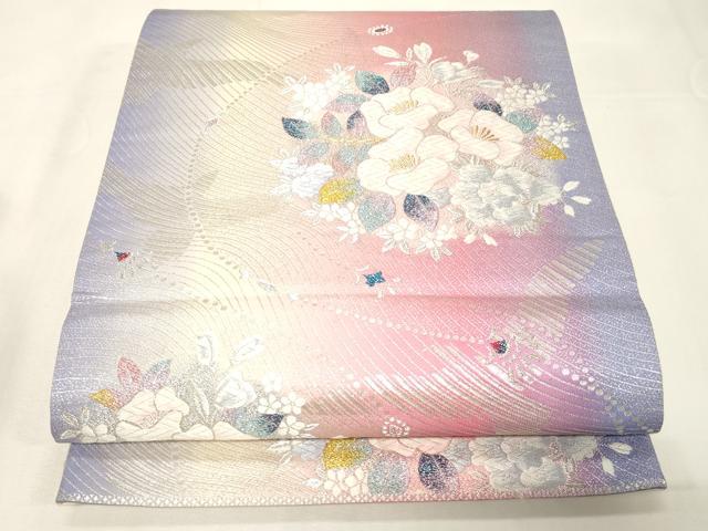 平和屋着物◎六通柄袋帯 唐織 花鳥文 金銀糸 正絹 逸品 CABE3960dy