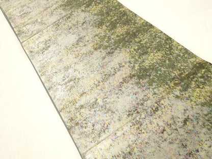 平和屋着物◎全通柄袋帯 霞文 金銀彩 引箔 正絹 逸品 CABE3961dy