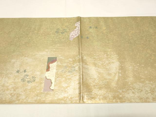 平和屋着物◎六通柄袋帯 短冊花文 金銀彩 引箔 正絹 逸品 CABE3962dy