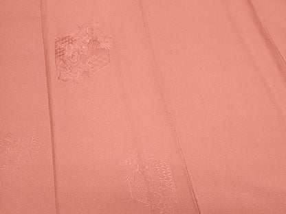 平和屋着物■中国三大刺繍 スワトウ刺繍 色留袖 吉祥草花文 甚三紅色 正絹 逸品 CABE4001ou