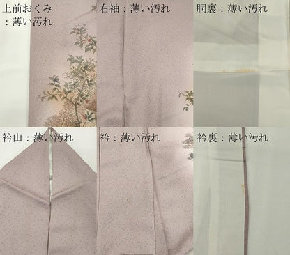 平和屋着物■訪問着 風景枝花文 暈し染め 金銀彩 正絹 逸品 CABE4005ou