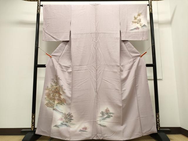平和屋着物■訪問着 風景枝花文 暈し染め 金銀彩 正絹 逸品 CABE4005ou