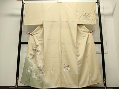 平和屋着物■訪問着 流水草花文 暈し染め 金彩 正絹 逸品 CABE4006ou