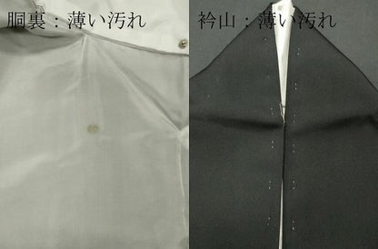 平和屋着物■豪華黒留袖　駒刺繍　扇面吉祥花文　金銀彩　正絹　逸品　CABE4018ou