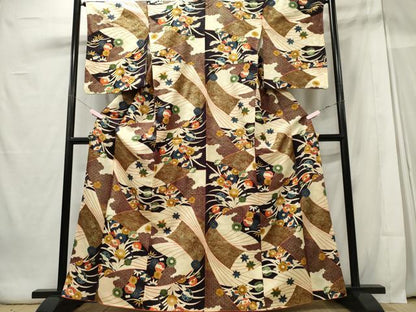 平和屋着物■上質な小紋　吉祥草花文　金彩　正絹　逸品　CABE4024ou