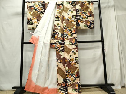 平和屋着物■上質な小紋　吉祥草花文　金彩　正絹　逸品　CABE4024ou
