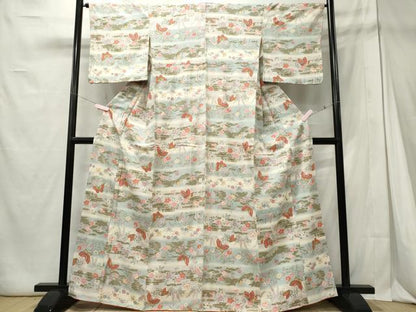 平和屋着物■上質な小紋 舞蝶花文 暈し染め 金彩 正絹 逸品 CABE4043ou