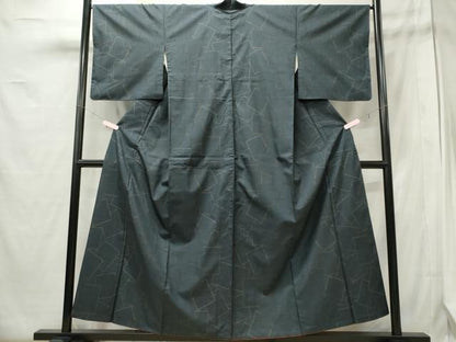 平和屋着物■本場大島紬 7マルキ 幾何学文 正絹 逸品 CABE4060ou