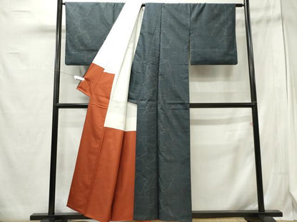 平和屋着物■本場大島紬 7マルキ 幾何学文 正絹 逸品 CABE4060ou