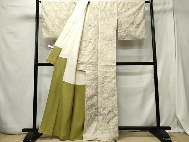 平和屋着物■訪問着 紬地 手描き 草花文 正絹 逸品 CABE4061ou
