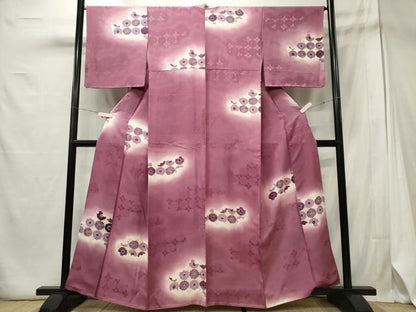 平和屋着物■上質な小紋 吉祥花文 暈し染め 正絹 逸品 CABE4070ou