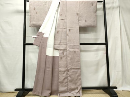 平和屋着物■上質な小紋　刺繍　吉祥文　正絹　逸品　CABE4071ou