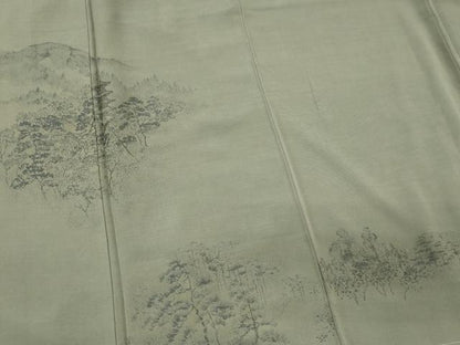平和屋着物■上質な紬 遠山風景文 正絹 逸品 CABE4072ou