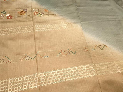 平和屋着物■訪問着 駒刺繍 吉祥花文 暈し染め 金彩 正絹 逸品 未使用 CABE4073ou
