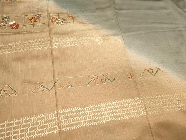 平和屋着物■訪問着 駒刺繍 吉祥花文 暈し染め 金彩 正絹 逸品 未使用 CABE4073ou