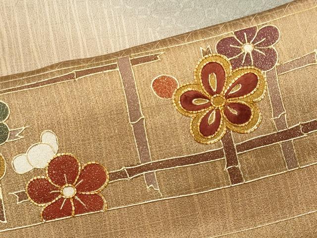 平和屋着物■訪問着 駒刺繍 吉祥花文 暈し染め 金彩 正絹 逸品 未使用 CABE4073ou