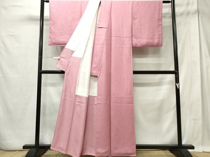 平和屋着物■上質な色無地 桃色 正絹 逸品 CABE4076ou