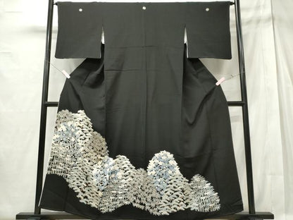 平和屋着物■豪華黒留袖 駒刺繍 松竹梅 正絹 逸品 CABE4080ou