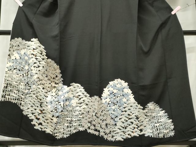 平和屋着物■豪華黒留袖 駒刺繍 松竹梅 正絹 逸品 CABE4080ou