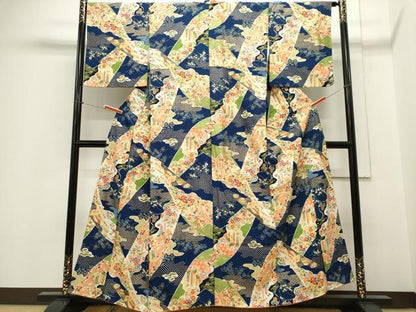 平和屋着物■上質な小紋 吉祥花文 金彩 正絹 逸品 CABE4084ou