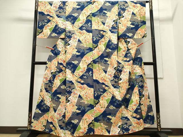 平和屋着物■上質な小紋 吉祥花文 金彩 正絹 逸品 CABE4084ou