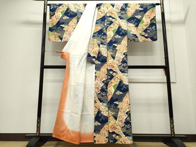 平和屋着物■上質な小紋 吉祥花文 金彩 正絹 逸品 CABE4084ou