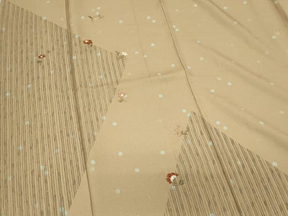 平和屋着物■訪問着 駒刺繍 草花文 金彩 正絹 逸品 CABE4088ou