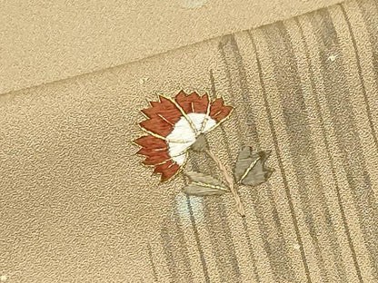 平和屋着物■訪問着 駒刺繍 草花文 金彩 正絹 逸品 CABE4088ou