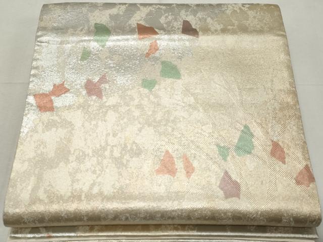 平和屋着物◎六通柄袋帯　霞文　金銀糸　正絹　逸品　未使用　CABE4143ou