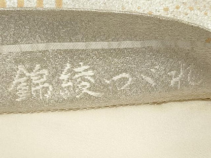 平和屋着物◎六通柄袋帯　唐織　桃山花扇文　錦彩つづれ　金銀糸　正絹　逸品　CABE4150ou
