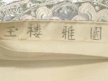 平和屋着物◎六通柄袋帯　唐織　玉楼雅園　プラチナ箔　正絹　逸品　CABE4156ou