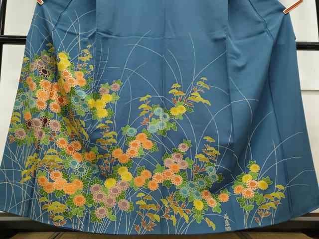 平和屋着物■訪問着　刺繍　草花文　金銀彩　正絹　逸品　CABE4224ou