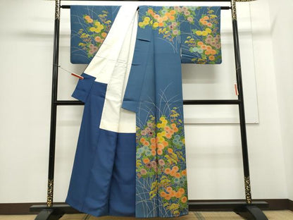 平和屋着物■訪問着　刺繍　草花文　金銀彩　正絹　逸品　CABE4224ou