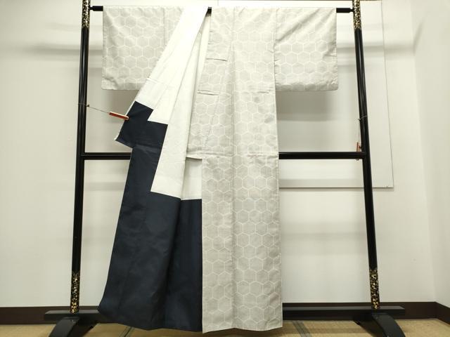 平和屋着物■上質な紬　亀甲文様　正絹　逸品　CABE4225ou