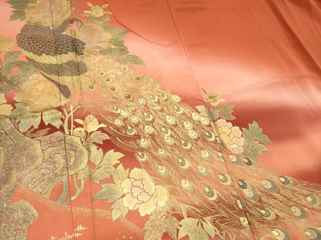 平和屋着物■豪華色留袖　作家物　孔雀花文　暈し染め　金彩　正絹　逸品　CABE4231ou