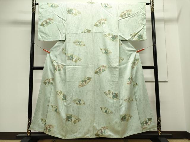 平和屋着物■上質な小紋 地紙人物風景文 正絹 逸品 CABE4234ou