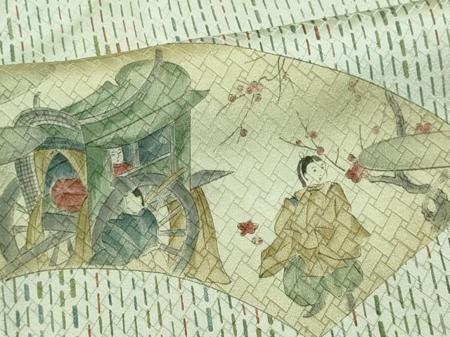 平和屋着物■上質な小紋 地紙人物風景文 正絹 逸品 CABE4234ou