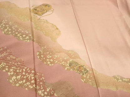 平和屋着物■訪問着 刺繍 文箱花文 暈し染め 金彩 正絹 逸品 未使用 CABE4253ou