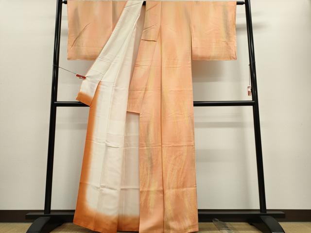 平和屋着物■上質な小紋 枝葉文 暈し染め 正絹 逸品 CABE4266ou