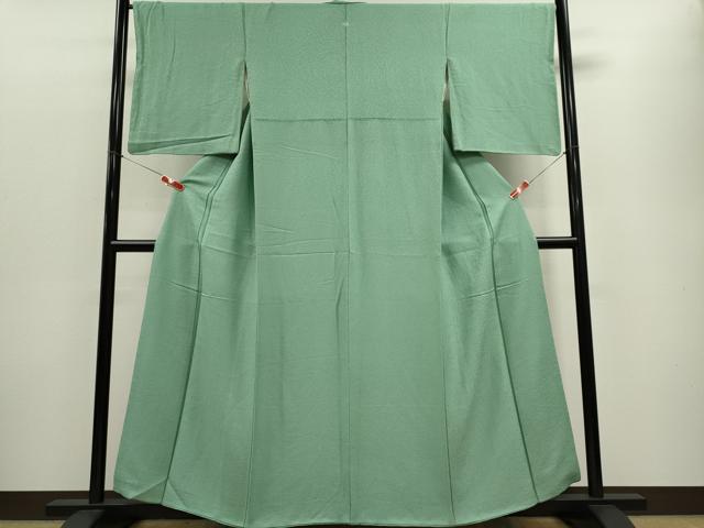 平和屋着物■上質な色無地 干割れ地紋 若竹色 正絹 逸品 CABE4269ou