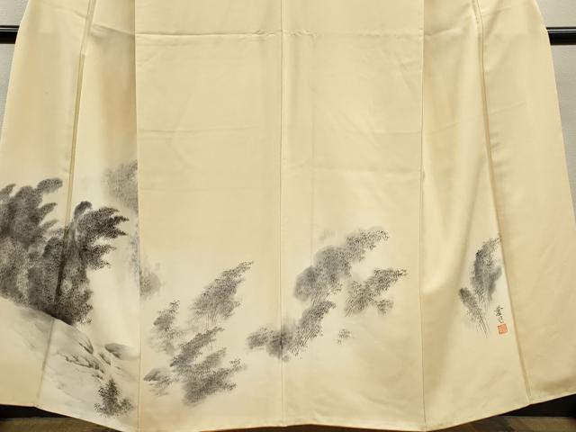 平和屋着物■訪問着 作家物 手描き 笹竹文 暈し染め 正絹 逸品 CABE4289ou