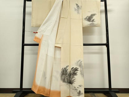 平和屋着物■訪問着 作家物 手描き 笹竹文 暈し染め 正絹 逸品 CABE4289ou