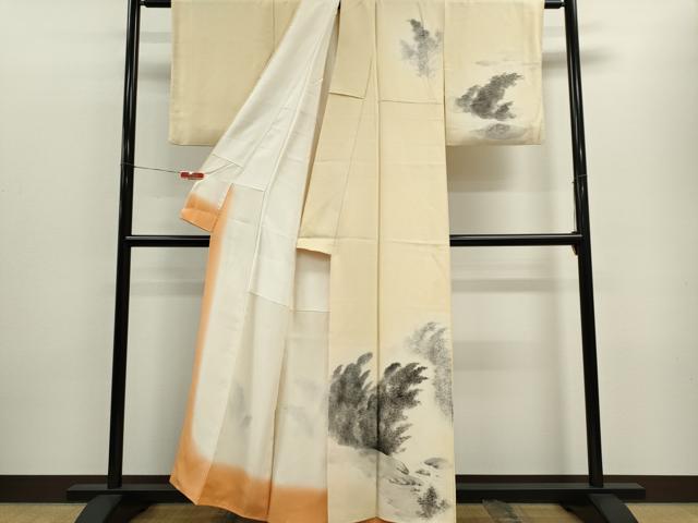 平和屋着物■訪問着 作家物 手描き 笹竹文 暈し染め 正絹 逸品 CABE4289ou