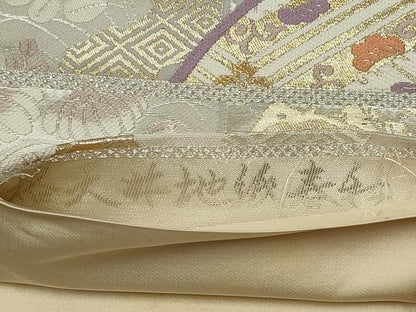 平和屋着物◎六通柄袋帯　格天井地紙春秋　金銀糸　正絹　逸品　CABE4353ou