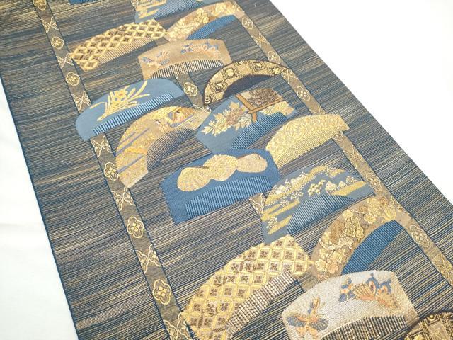 平和屋着物●極上 京都祇園の老舗 ぎをん齋藤 六通柄袋帯 唐織 吉祥時代蒔絵文 金糸 たとう紙付き 正絹 逸品 未使用 CABE4433hy