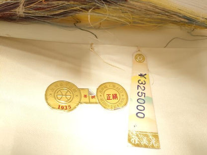 平和屋着物●西陣　六通柄袋帯　唐織　七宝花文　金糸　証紙付き　上代32万　正絹　逸品　CABE4439hy