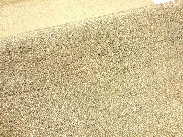 平和屋着物●両面　全通柄袋帯　紬地　霞文　金糸　正絹　逸品　CABE4446hy