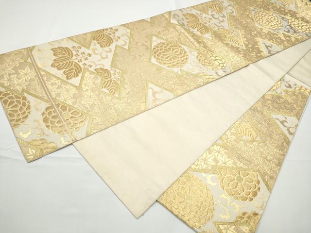 平和屋着物●西陣　川島織物　六通柄　本袋帯　草花文　金糸　正絹　逸品　CABE4468hy